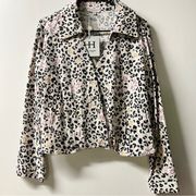 Haute Hippie Floral & Leopard Print Top Size Medium