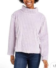 Planet Gold Plush Mock Turtleneck Sweater Lilac Purple Juniors Large