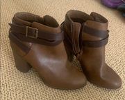 Material girl brown leather booties