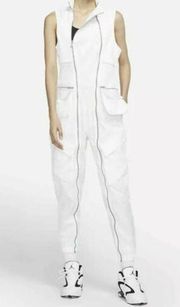 Air Jordan City Urban Flight Suit Jumpsuit White Utility Zippered Size XS