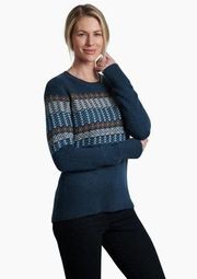 Kuhl Blue Nordik Crew Neck Sweater Casual Comfy Soft XL NWT Merino Wool