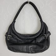 Kenneth Cole New York Womens Shoulder Bag One Size Black Slouchy Leather Hobo