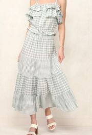 Lauren Conrad Chambray Gingham Midi Skirt