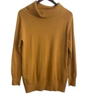 Vila Milan Top Women Mustard Turtleneck Long Sleeve Pullover Cotton Classic Soft