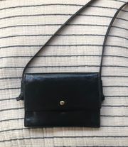 Black Polished Wallet Crossbody 