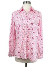 Lilly Pulitzer XOXO Lips Print Button Down Shirt