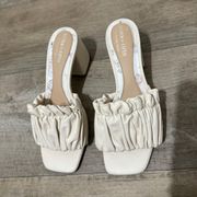 Born on Fifth Ivory Leather Sandals Size 6 M