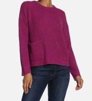 NWT Womens Melloday Two Pocket Knit Knitted Sweater in Berry - Sz S