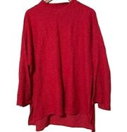 143 Story Sweater Ribbed Mock Neck Red Size 20