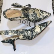 Toile de Jouy Slingback Sweet-D Pumps size 38