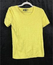 Brooks Brothers Womens Medium M Marigold Yellow  Short Sleeve Top