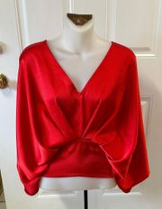 NWT Small  Red Satin Top