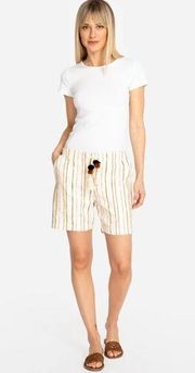 Johnny Was Bohemian Stripe Yurt Shorts Small Tassel Drawstring