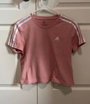 pink cropped shirt