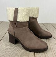 Olivia Miller Amy Women's Sherpa Cuff Ankle Boots 8.5 Sand (Tan/Taupe) $99