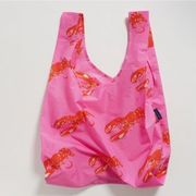 NEW! BAGGU Vibrant Pink Red Lobster Standard Reusable Bag Summer Pool Beach