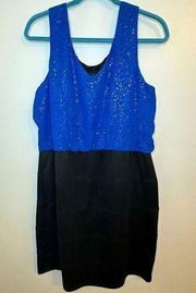 Maurice's  Blue Sequin Top Black Stretchy Bottom Fancy Dress Size XL (1)