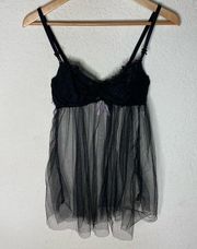 Victoria's Secret  Black Sexy‎ Mesh Night Gown ( M )