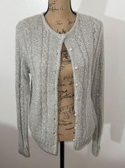 Jennifer Moore Grey Pearl Knit Sweater