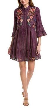 Johnny Was Women's Purple Shuri Easy Tiered Dress