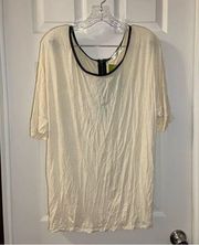 NWT Heart & Hips Ivory/Cream Short Sleeve Blouse L