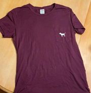 VS PINK maroon t shirt