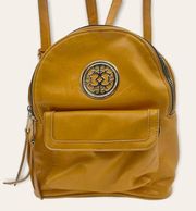 Sam & Hadley Yellow Small Backpack Front & Back Pockets Adjustable Straps