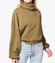 Agolde Balloon Sleeve Turtleneck Sweater Green Size S