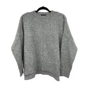 Topshop Womens Size 6 Sweater Side Zip Pullover Gray Crewneck Long Sleeve Knit