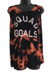 Bleach Dyed Black Tank Top Squad Goals Size Medium
