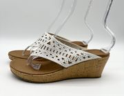 Cali Beverly Cork Wedge Studded Sandals Rhinestone Embellishment Size 10