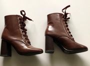 Forever 21 Burgundy faux leather high heel boots NWOT