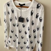 🛑SOLD🛑 NWT Skull Cashmere 100% Cotton Long-sleeve T shirt S