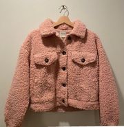 Pink Premium Boucle Knit Jacket