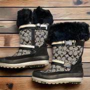 Coach Mariette black & white winter boot. Size 8.5