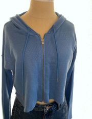 Cropped Zip Up Hoodie Sweater