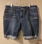 Cato Dark Wash Denim Bermuda Shorts Size 14