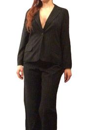 Amanda Smith Vintage Black White Pinstripe Pantsuit Size 8