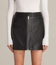 Willow Leather Front Zip Mini Skirt