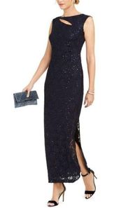 Connected Cutout Sequined Lace Gown 