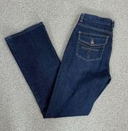 Lauren Ralph Lauren Classic Bootcut Mid Rise Jeans Blue 4 Dark