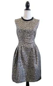 Belle Metallic Tweed Fit & Flare Dress Black & Silver Women’s 12