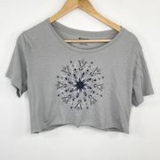 Columbia Grey Graphic Short Sleeve Crop Top L