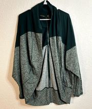 Zella Cacoon Cardigan Stretch Womens Size Medium Large Heathered Teal Green