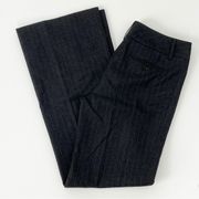Ann Taylor Y2K Grey Wool Pinstripe Wide Leg Lined Dress Pant Size 4 #191