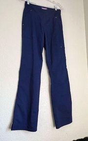 Purple Label Tori Yoga Scrub Bottoms Womens xs xst Blue Healing Hands Mid Rise N