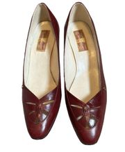 Vintage  Burgundy Leather Pump shoe womens Size 10M