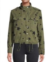 Indigo Saints Women’s Olive Green Star Jacket With Hidden Zipper Size Medium NWT