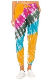 NWOT La Detresse Womens Medium Blue Tie-Dye Drop Strawberry Fields Sweatpant