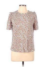 short sleeve animal print top